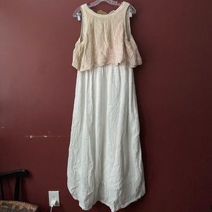 Anthropologie Moth Women’s Layered Sweater Sandstone Maxi Dress Large